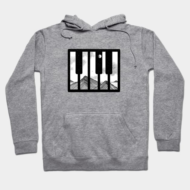 Nature playing piano Hoodie by jy ink